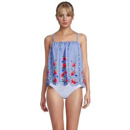 Women's Scalloped Flutter Tankini Top