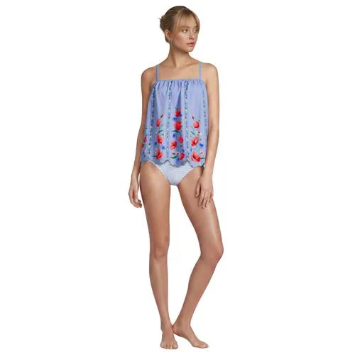 Women's Scalloped Flutter Tankini Top