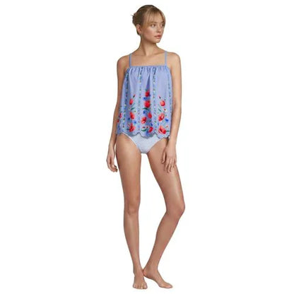 Women's Scalloped Flutter Tankini Top