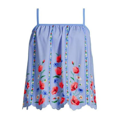 Women's Scalloped Flutter Tankini Top