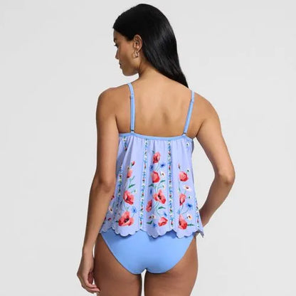 Women's Scalloped Flutter Tankini Top