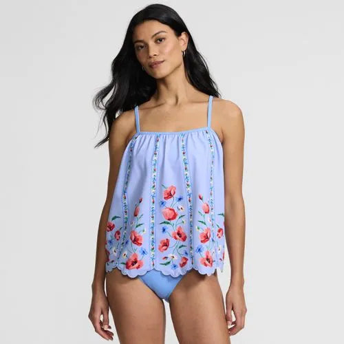 Women's Scalloped Flutter Tankini Top