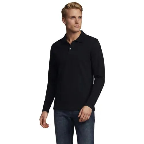 Men's Essential Pique Long Sleeve Classic Fit Polo Shirt
