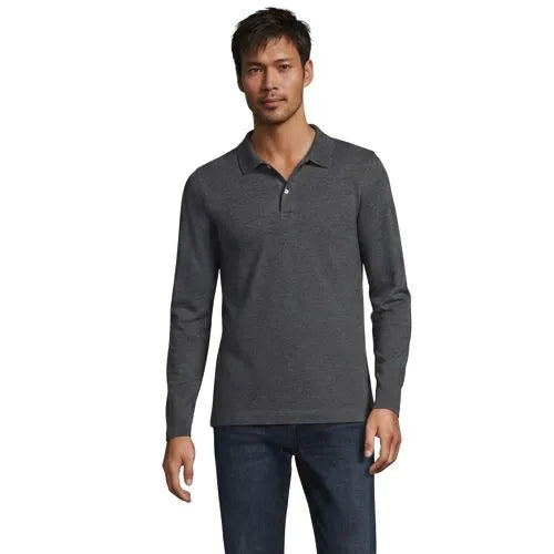 Men's Essential Pique Long Sleeve Classic Fit Polo Shirt