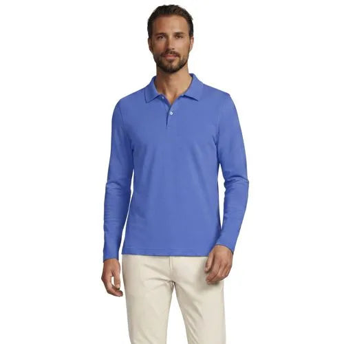 Men's Essential Pique Long Sleeve Classic Fit Polo Shirt