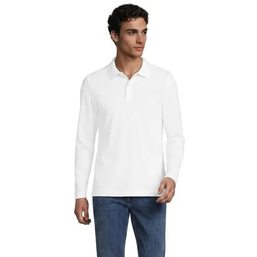 Men's Essential Pique Long Sleeve Classic Fit Polo Shirt