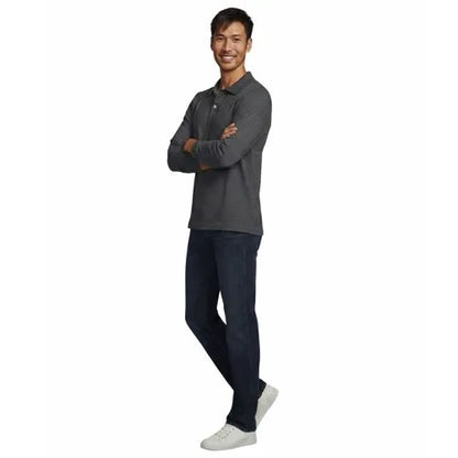 Men's Essential Pique Long Sleeve Classic Fit Polo Shirt