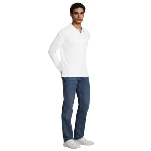 Men's Essential Pique Long Sleeve Classic Fit Polo Shirt