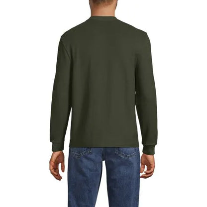 Men's Long Sleeve Honeycomb Pique Henley