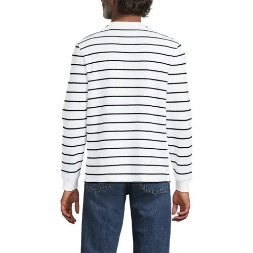 Men's Long Sleeve Honeycomb Pique Henley