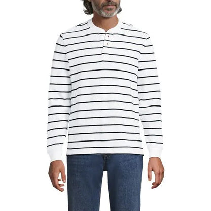 Men's Long Sleeve Honeycomb Pique Henley