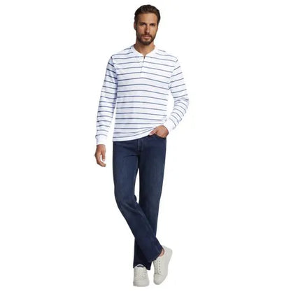 Men's Long Sleeve Honeycomb Pique Henley