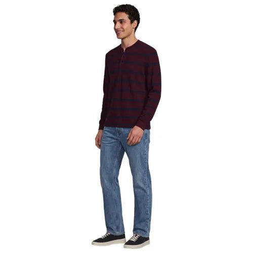 Men's Long Sleeve Honeycomb Pique Henley