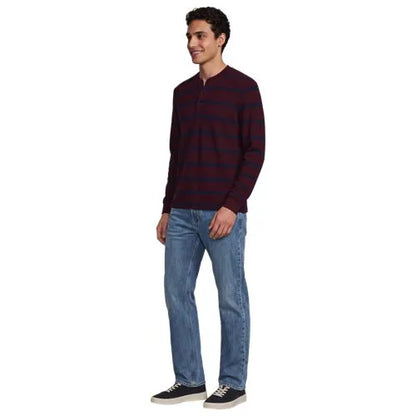 Men's Long Sleeve Honeycomb Pique Henley