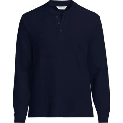 Men's Long Sleeve Honeycomb Pique Henley