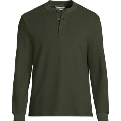 Men's Long Sleeve Honeycomb Pique Henley