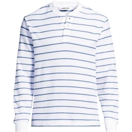 Men's Long Sleeve Honeycomb Pique Henley