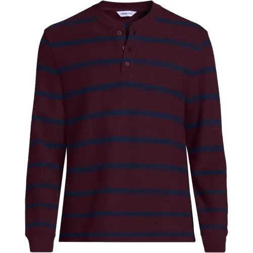 Men's Long Sleeve Honeycomb Pique Henley