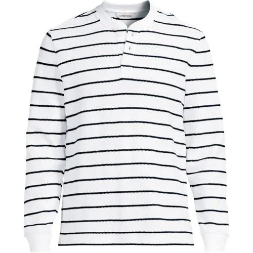 Men's Long Sleeve Honeycomb Pique Henley