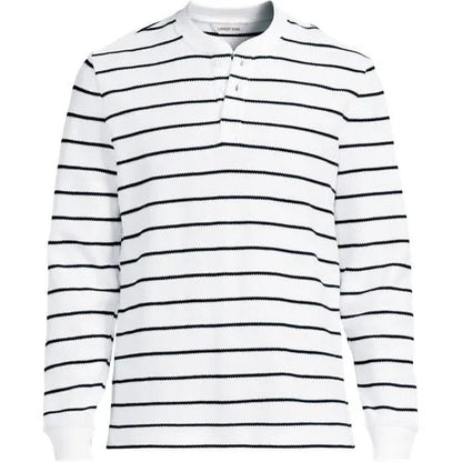 Men's Long Sleeve Honeycomb Pique Henley