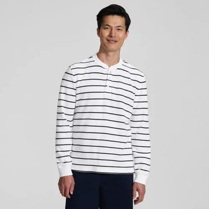 Men's Long Sleeve Honeycomb Pique Henley