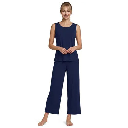 Women's Cooling 3 Piece Pajama Set - Tank Crop and Robe