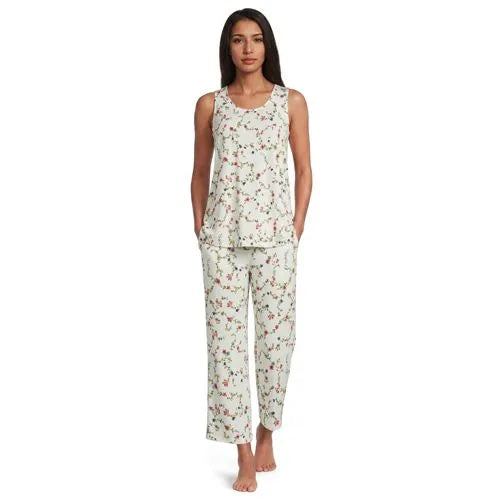 Women's Cooling 3 Piece Pajama Set - Tank Crop and Robe