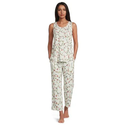Women's Cooling 3 Piece Pajama Set - Tank Crop and Robe