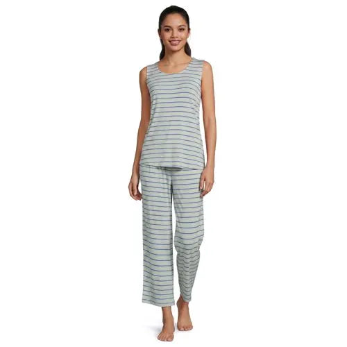 Women's Cooling 3 Piece Pajama Set - Tank Crop and Robe