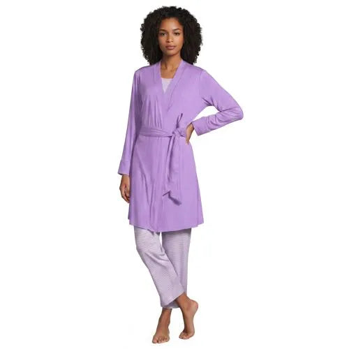 Women's Cooling 3 Piece Pajama Set - Tank Crop and Robe