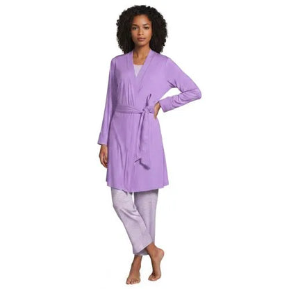 Women's Cooling 3 Piece Pajama Set - Tank Crop and Robe