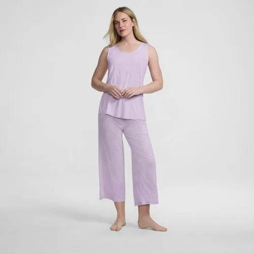 Women's Cooling 3 Piece Pajama Set - Tank Crop and Robe