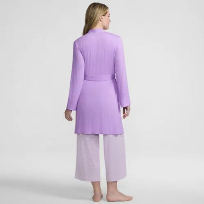 Women's Cooling 3 Piece Pajama Set - Tank Crop and Robe