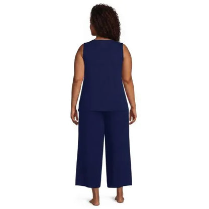 Women's Cooling 3 Piece Pajama Set - Tank Crop and Robe