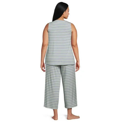 Women's Cooling 3 Piece Pajama Set - Tank Crop and Robe