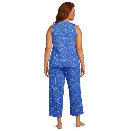 Women's Cooling 3 Piece Pajama Set - Tank Crop and Robe