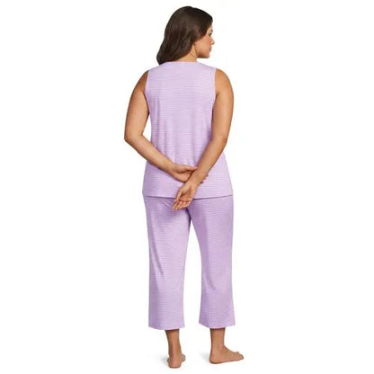 Women's Cooling 3 Piece Pajama Set - Tank Crop and Robe