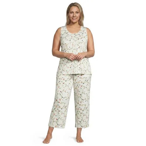 Women's Cooling 3 Piece Pajama Set - Tank Crop and Robe