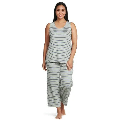 Women's Cooling 3 Piece Pajama Set - Tank Crop and Robe