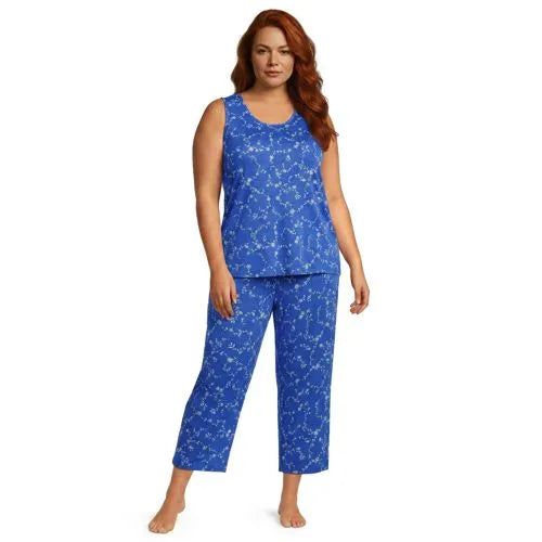 Women's Cooling 3 Piece Pajama Set - Tank Crop and Robe