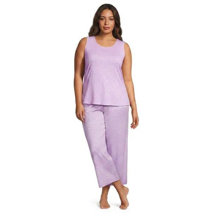 Women's Cooling 3 Piece Pajama Set - Tank Crop and Robe