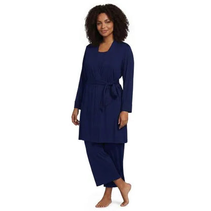 Women's Cooling 3 Piece Pajama Set - Tank Crop and Robe