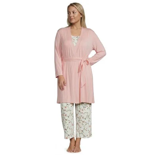 Women's Cooling 3 Piece Pajama Set - Tank Crop and Robe