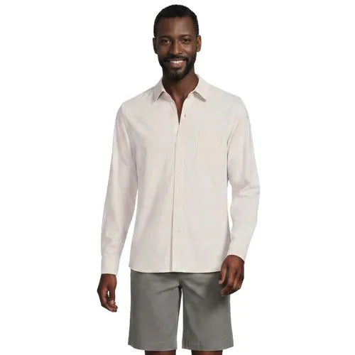 Men's Long Sleeve Knit Button Down Shirt