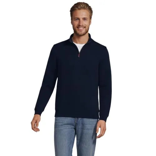 Men's Long Sleeve Quilted Bedford Quarter Zip Pullover