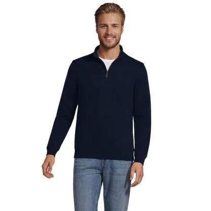 Men's Long Sleeve Quilted Bedford Quarter Zip Pullover