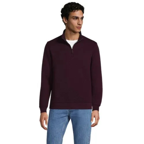 Men's Long Sleeve Quilted Bedford Quarter Zip Pullover