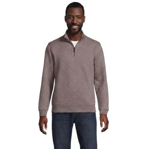 Men's Long Sleeve Quilted Bedford Quarter Zip Pullover