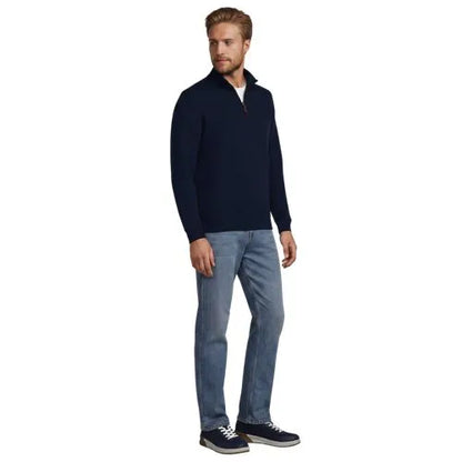 Men's Long Sleeve Quilted Bedford Quarter Zip Pullover