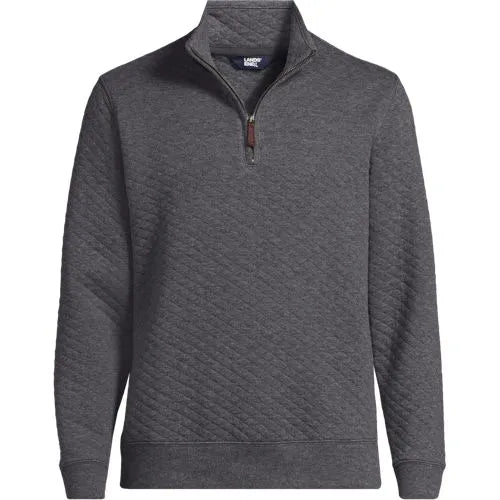 Men's Long Sleeve Quilted Bedford Quarter Zip Pullover